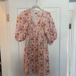 Universal Thread Floral Mini Dress - Orange and White